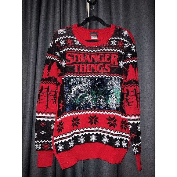 Ugly Christmas Sweater Xmas Size Medium Stranger Things - Picture 1 of 3